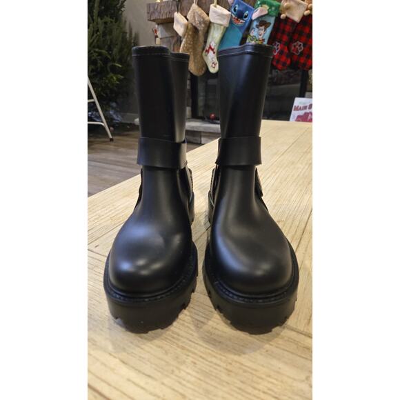 Jeffrey Campbell Women's Black Moto Boots Size 6 Silver Accents - Picture 2 of 8